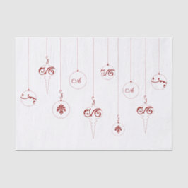 Berry Red Monogram Bauble Ornaments Weihnachten Seidenpapier