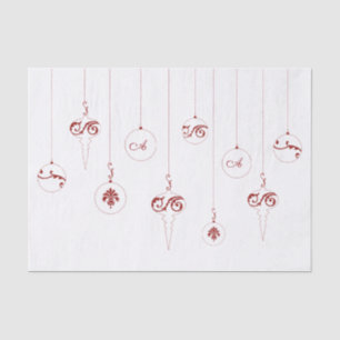 Berry Red Monogram Bauble Ornaments Weihnachten Seidenpapier