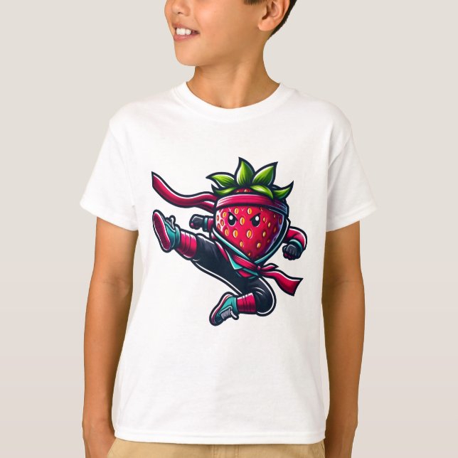 Berry Retro Ninja - 80er Ninja Strawberry T-Shirt (Vorderseite)