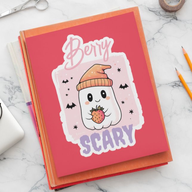 Berry Scary Cute Ghost Halloween  Aufkleber (Von Creator hochgeladen)