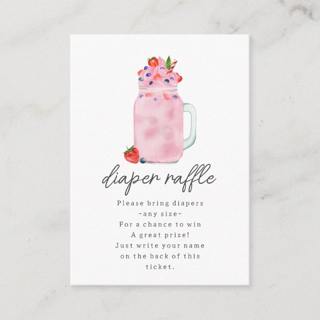 Berry Smoothie Babydusche Windelwanne Begleitkarte (Vorderseite)