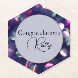 Berry Sparkle Customizable Paper Untersetzer