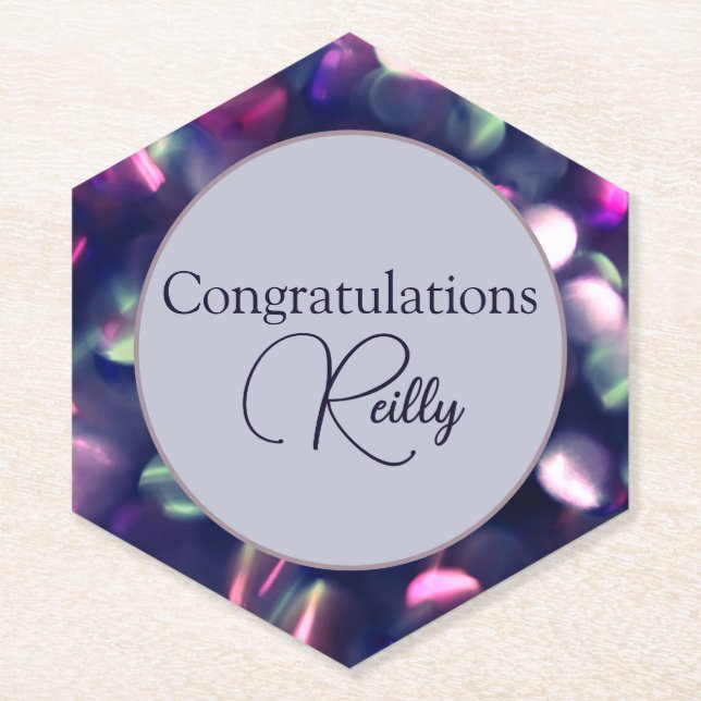 Berry Sparkle Customizable Paper Untersetzer (Vorderseite)