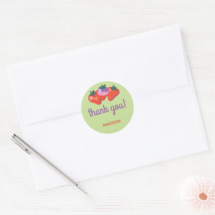 Berry Special Strawberry Birthday - Kiwi Runder Aufkleber
