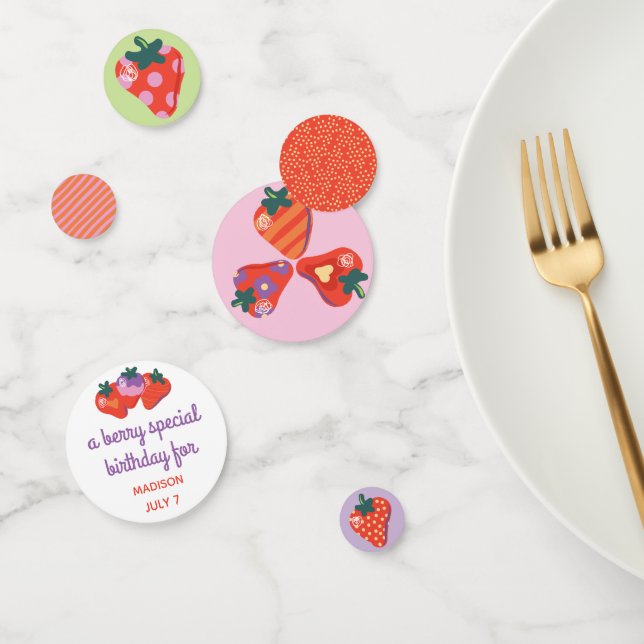 Berry Special Strawberry Birthday Table Confetti Konfetti (Gruppe)