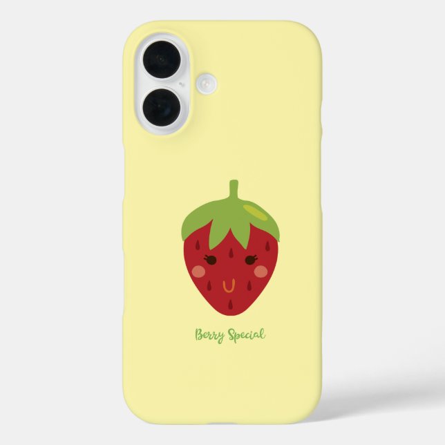 Berry Special Strawberry Face Emoji Case-Mate iPhone Hülle (Rückseite)