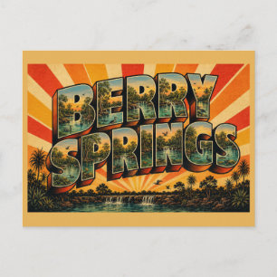 Berry Springs NT Vintage Reise Kunst Postkarte