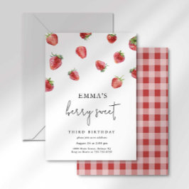 Berry Strawberry Birthday Einladung
