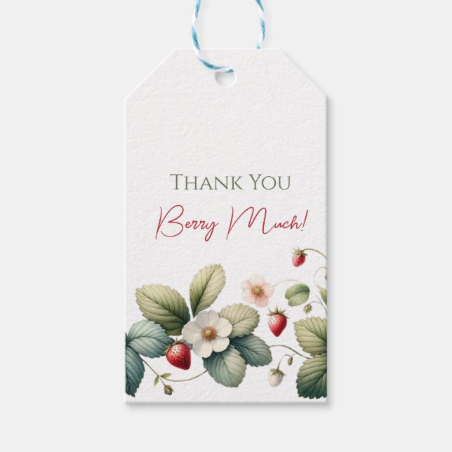 Berry Strawberry Birthday Vielen Dank Geschenkanhänger (Vorderseite)