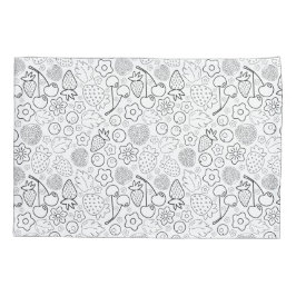 Berry Strawberry Cherry Black Hand drawn Modern. Kissenbezug