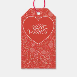 Berry Strawberry Cherry White Hand drawn Modern. Geschenkanhänger