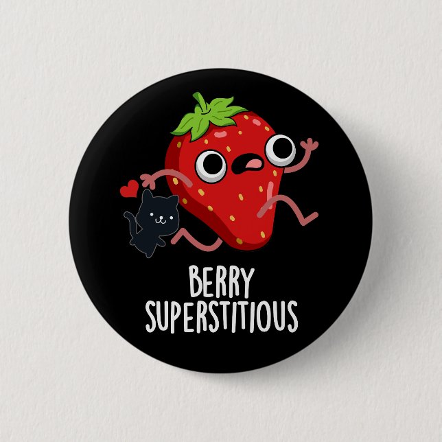 Berry Superstively Funny Frucht Pun Dark BG Button (Vorderseite)