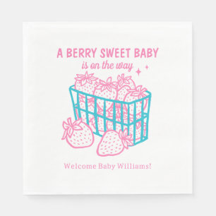 Berry süße Baby Doodle Rosa Erdbeermädchen Serviette