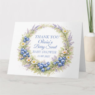 Berry süße Babyparty Blaubeer Baby Mädchen Junge Dankeskarte