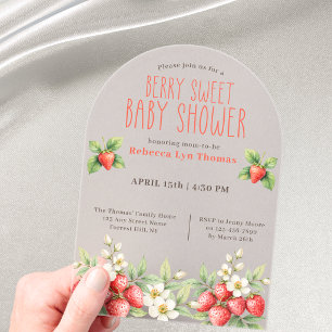 Berry süße Babyparty-Erdbeeren  Acryleinladungen