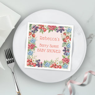 Berry Süße Babyparty Rahmen aus Beeren Serviette