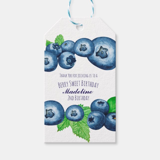 Berry süße Blaubeeren Geburtstag  Geschenkanhänger (Vorderseite)
