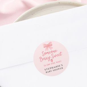 Berry süße Erdbeer-Mädchen-Baby-Party  Runder Aufkleber