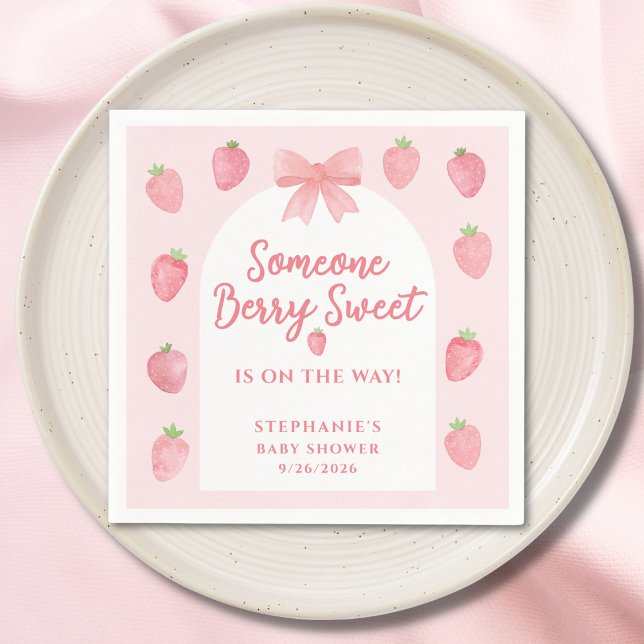 Berry süße Erdbeermädchen-Baby-Party Serviette (Von Creator hochgeladen)