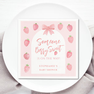 Berry süße Erdbeermädchen-Baby-Party Serviette
