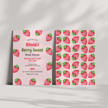Berry süße rosa rote Erdbeer-Hochzeitsdusche 