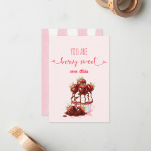 Berry süße Streifen Cupcake Launeniger Valentinsta Mitteilungskarte