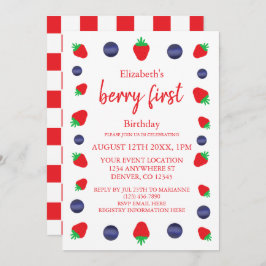 Berry Sweet 1. Geburtstag Einladung