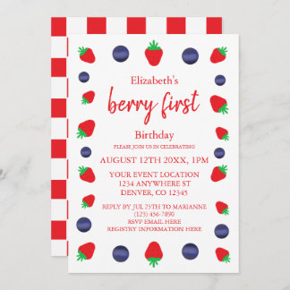 Berry Sweet 1. Geburtstag Einladung