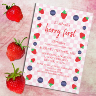 Berry Sweet 1. Geburtstag Einladung