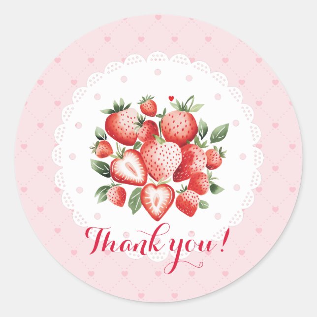 Berry Sweet 1. Geburtstag Runder Aufkleber (Vorderseite)