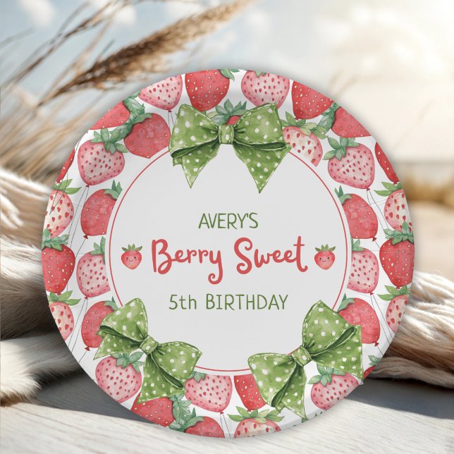 Berry Sweet 5. Geburtstag Erdbeerparty  Pappteller (Von Creator hochgeladen)