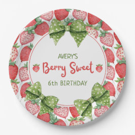 Berry Sweet 6th Birthday Strawberry Party  Pappteller