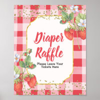 Berry Sweet Aquarell Diaper Raffle Poster