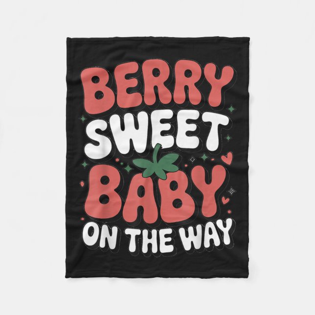 Berry Sweet Baby auf dem Weg Niedliche Erdbeerschw Fleecedecke (Vorderseite)