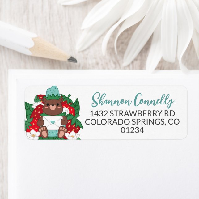 Berry Sweet Baby Blue Strawberry Bear Cub Adresse (Insitu)