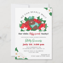 Berry Sweet Baby Blue Strawberry Boy Baby Dusche Einladung