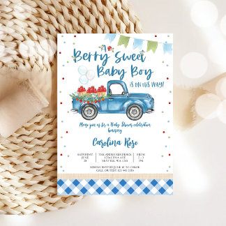 Berry Sweet Baby Boy Babyparty Einladung