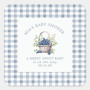 Berry Sweet Baby Clothesline Baby Shower  Quadratischer Aufkleber