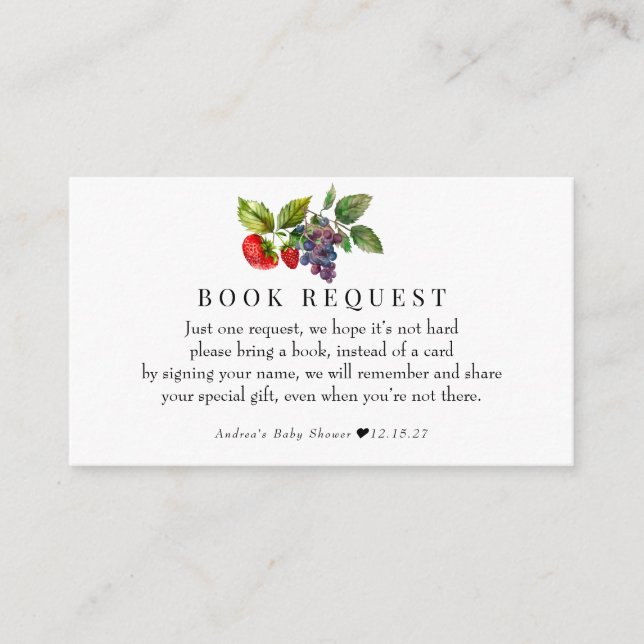 Berry Sweet Baby Duschbücher für Baby Begleitkarte (Vorderseite)