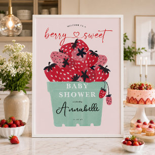 Berry Sweet Baby Dusche Begrüßungszeichen Poster