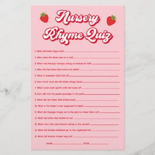 Berry Sweet Baby Dusche Kinderzimmer Rhyme Quiz Ga
