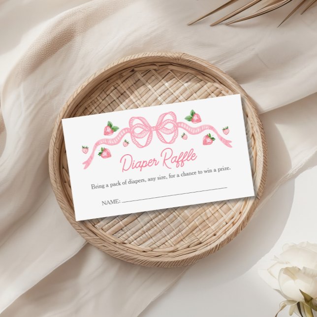 Berry Sweet Baby Dusche Pink Bow Diaper Raffel Begleitkarte (Von Creator hochgeladen)