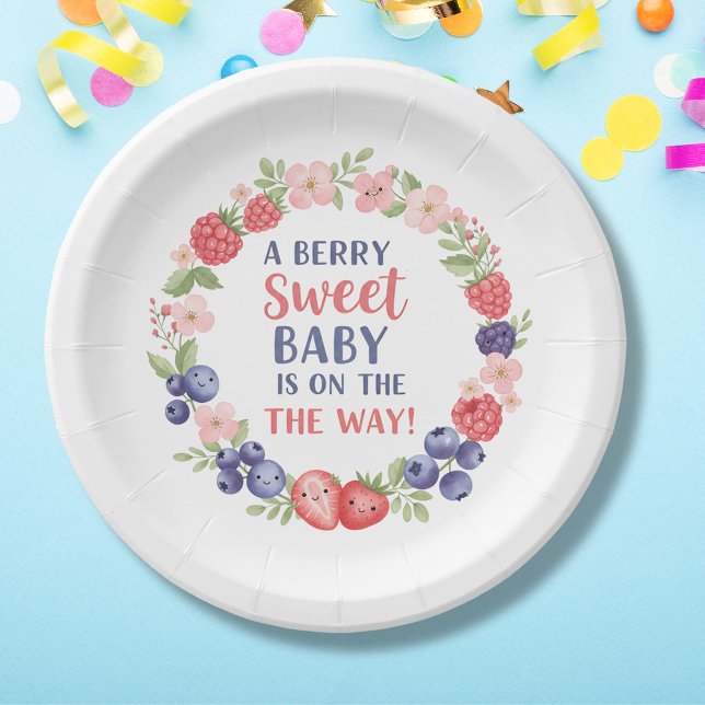 Berry Sweet Baby Dusche Wasserfarbe Pappteller (Von Creator hochgeladen)