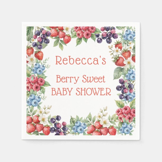Berry Sweet Baby Duschrahmen für Beeren Serviette (Vorderseite)