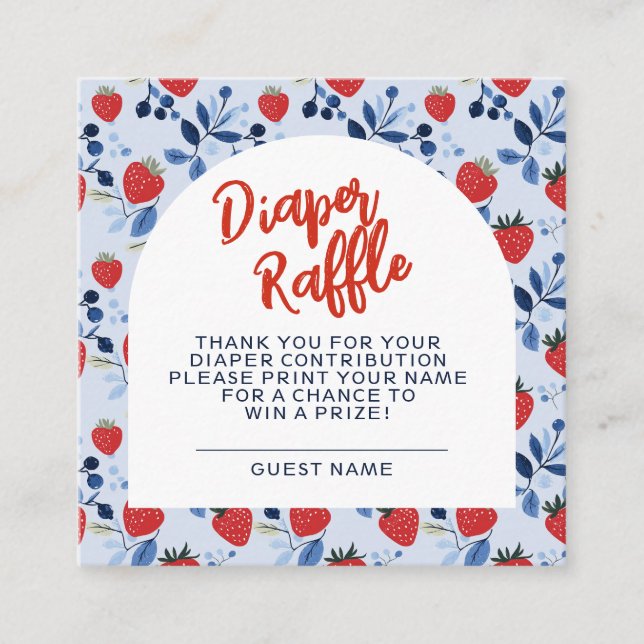 Berry Sweet Baby Duwer Windelwanne Begleitkarte (Vorderseite)