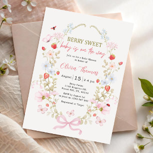 Berry Sweet Baby Erdbeere Baby Shower Einladung