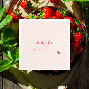 Berry Sweet Baby on Way Baby Shower Serviette