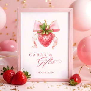 Berry Sweet Baby Shooting Cards & Gifts Table Sign Poster