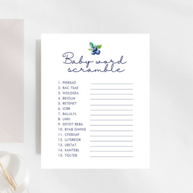 Berry Sweet Baby Shower Baby Word Scramble Game (Von Creator hochgeladen)