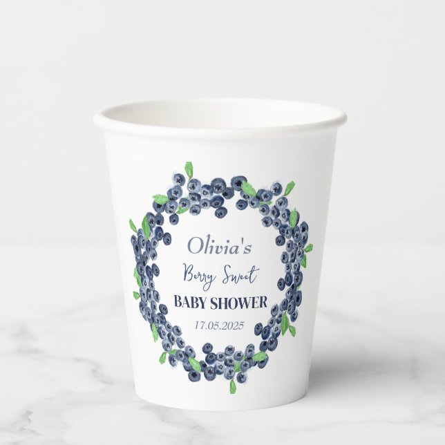 Berry Sweet Baby Shower Blueberry Baby Boy Pappbecher (Vorderseite)